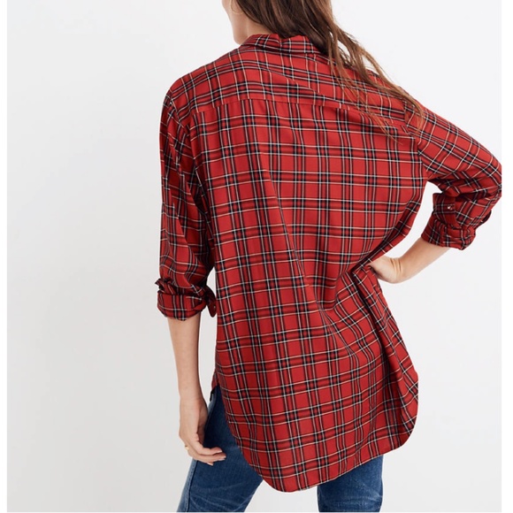Madewell Tops - Madewell Oversized Ex-Boyfriend Shirt-Tartan Plaid